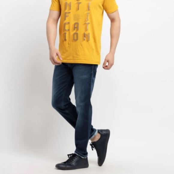 Status Quo Jeans Mens 36W x 43L SLIM FIT Dark Blue Washed Denim Legend for 98 - Picture 4 of 14